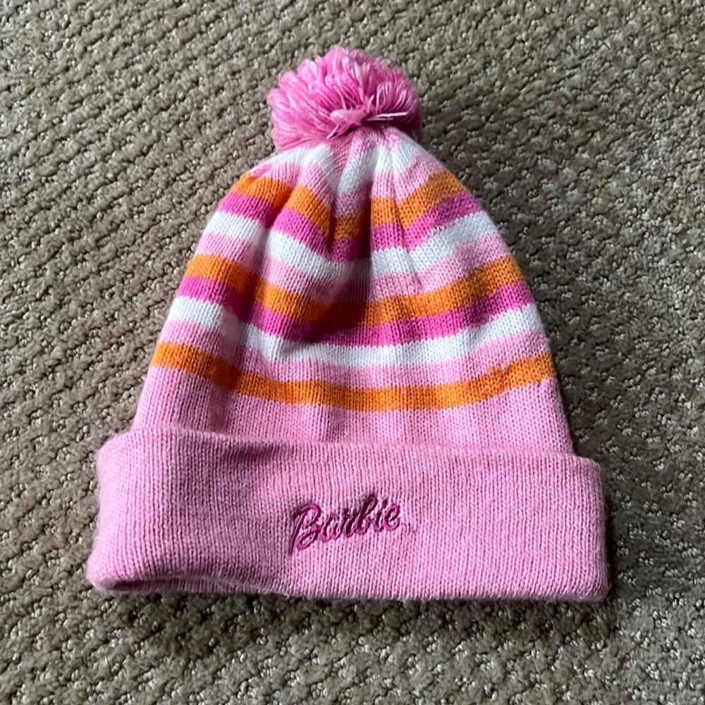 Barbie girls striped beanie